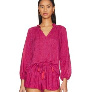 Natalie Martin Patterned Long Sleeve Top Size Small